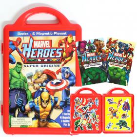 Marvel Heroes Super Origins Books & Magnetic Playset