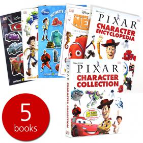 Disney Pixar Character Collection Sticker Bks & Encyclopedia 5books Box Set