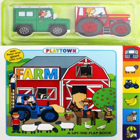 Playtown Farm A Lift-the-Flap Book Vehicle Set - 플레이타운 농장 플랩북