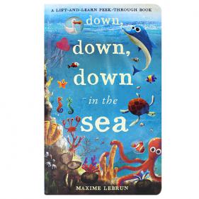 A Lift-and-Learn Peek-Through Book  Down, Down, Down in the Sea - 플랩보드북