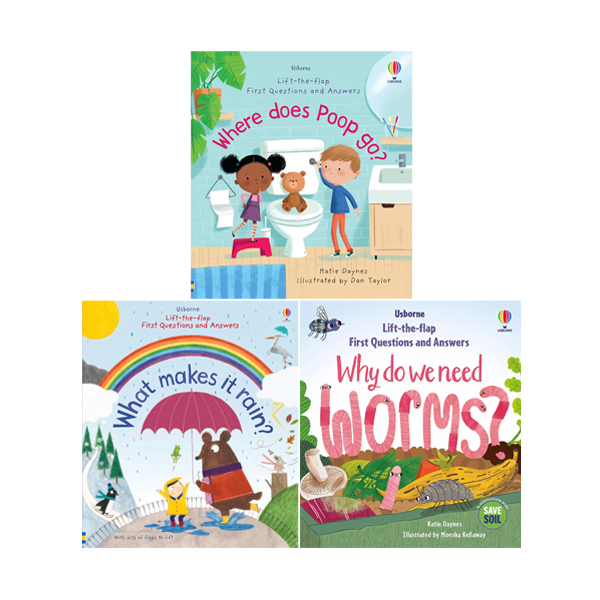 어스본 Usborne Lift-the-Flap First Questions and Answers 3-Book Set (What Makes It Rain? 외)- 플랩북/보드북