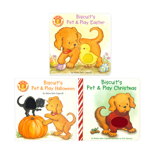 Biscuit's Pet & Play Collection 3 Books (Easter, Halloween, Christmas) 촉감북