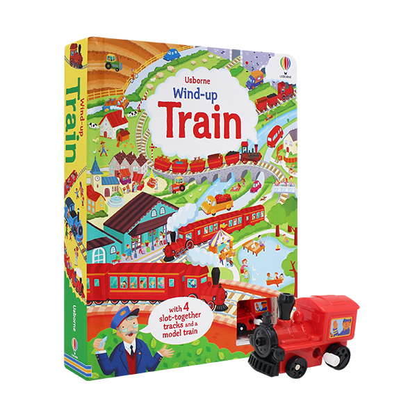 어스본 Usborne Wind-Up Train(장난감 태엽 기차 포함) - 보드북