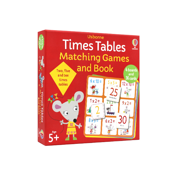 어스본 Usborne Times Tables Matching Games and Book (4 Boards and 36 Cards) - 매칭 게임북