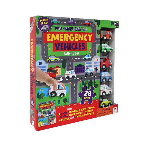 Pull-Back-and-Go : Emergency Vehicles Activity Set(장난감 자동차 6개포함) - 페이퍼북