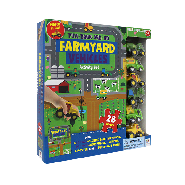 Pull-Back-and-Go : Farmyard Vehicles Activity Set(장난감 자동차 6개포함) - 페이퍼북