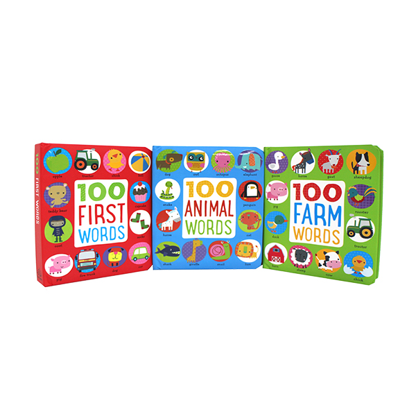 100 Words (First, Animal, Farm) 3 Books Set - 보드북