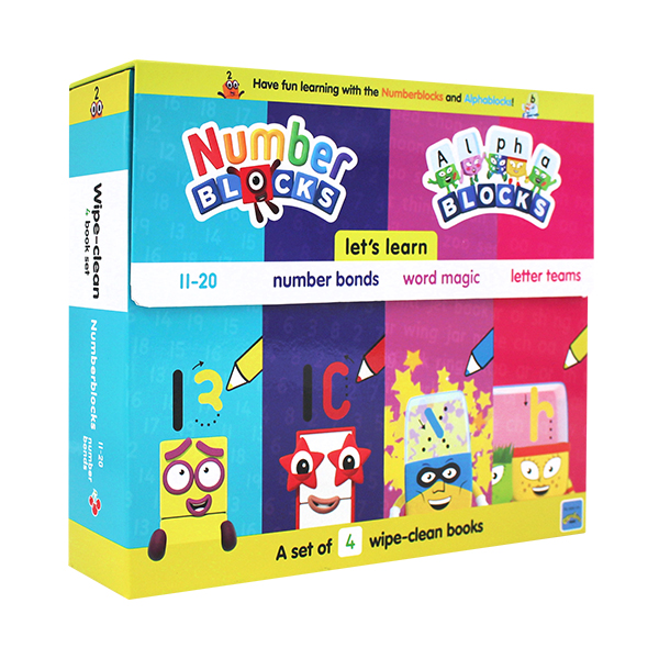 Numberblocks & Alphablocks : Let's Learn Wipe-Clean 4 Books Set