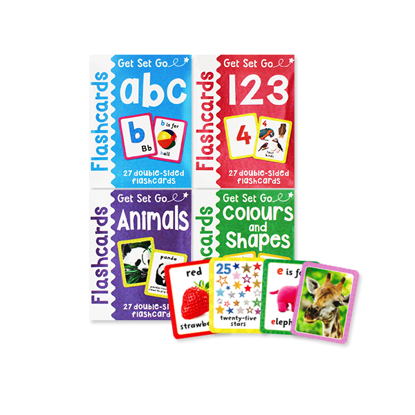Get Set Go Flashcards 4 Set( ABC/123/Animal/Colors and Shapes) 플래시카드