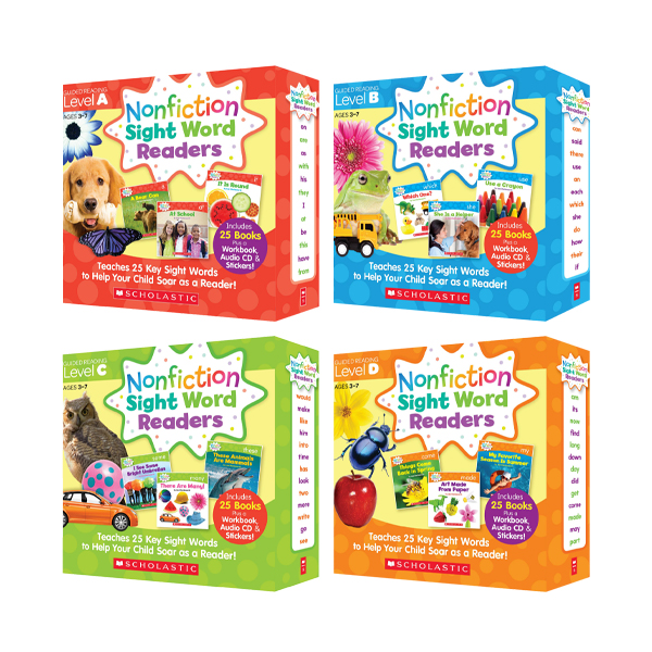 스콜라스틱 Nonfiction Sight Word Readers A~D(Story Plus QR포함) - 페이퍼북